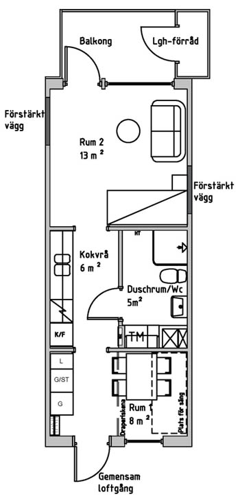 Planritning ungdomsbostad